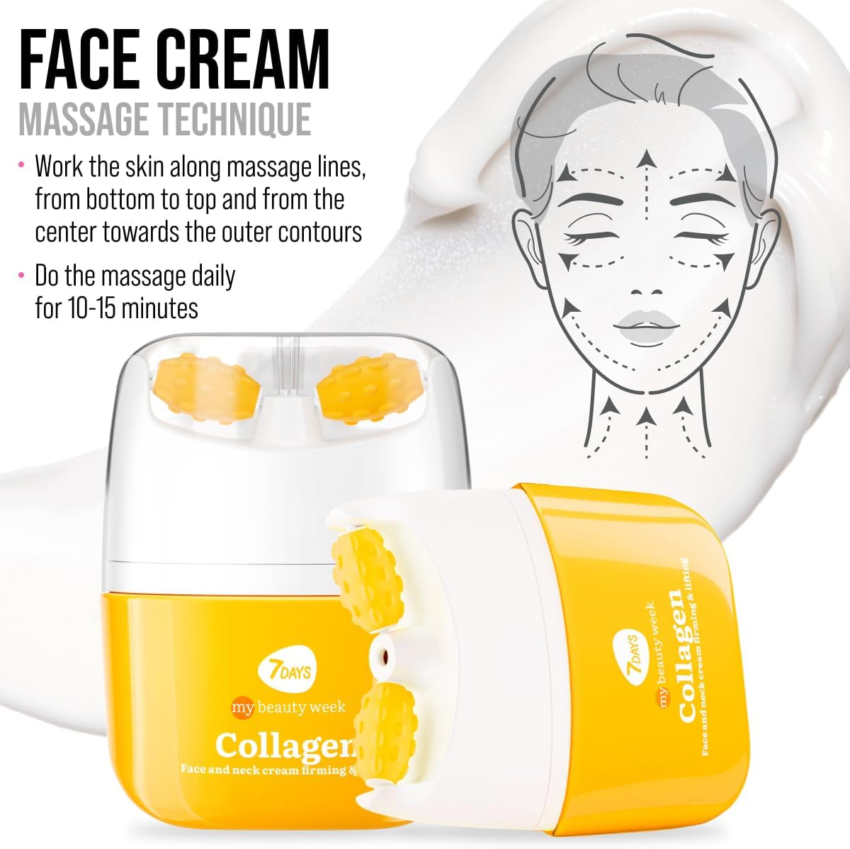 Crème Lifting Du Visage Au Collagène - Hydratant Coréen Pour Le Visage - Crème Raffermissante Anti-Âge Pour Le Visage Et Le Cou - Rouleau Raffermissant Pour La Peau, 40 Ml