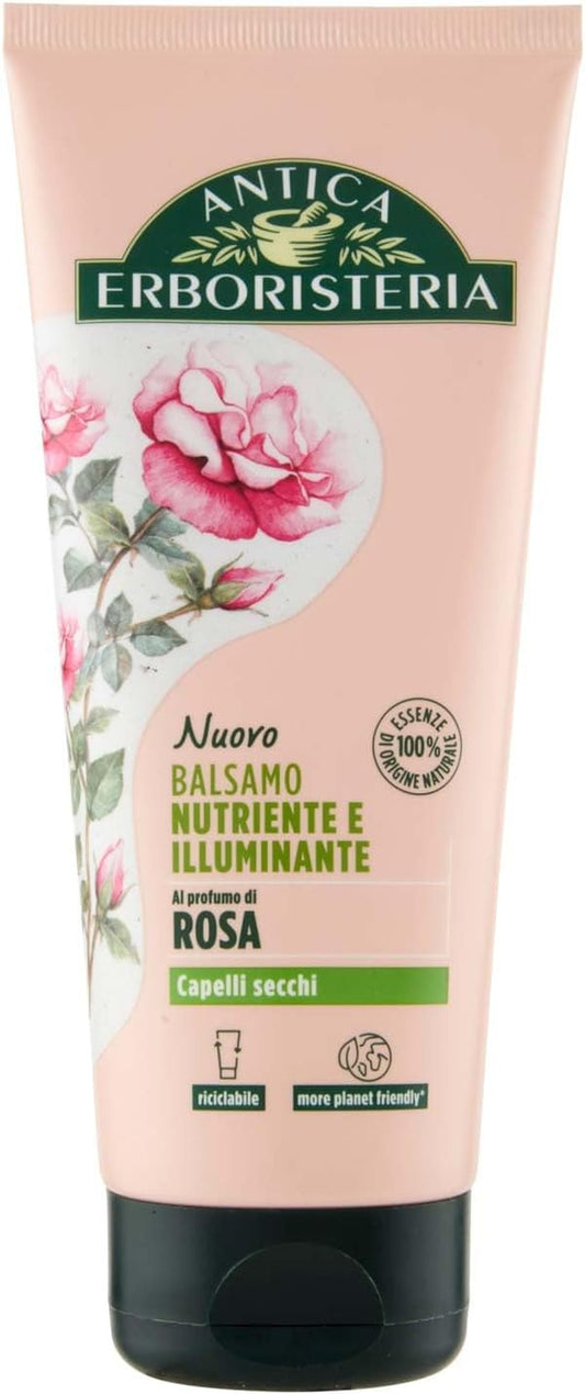 - Balsamo Nutriente E Illuminante Alla Rosa per Capelli Secchi, Formula Vegan Senza Siliconi E Coloranti - 200Ml