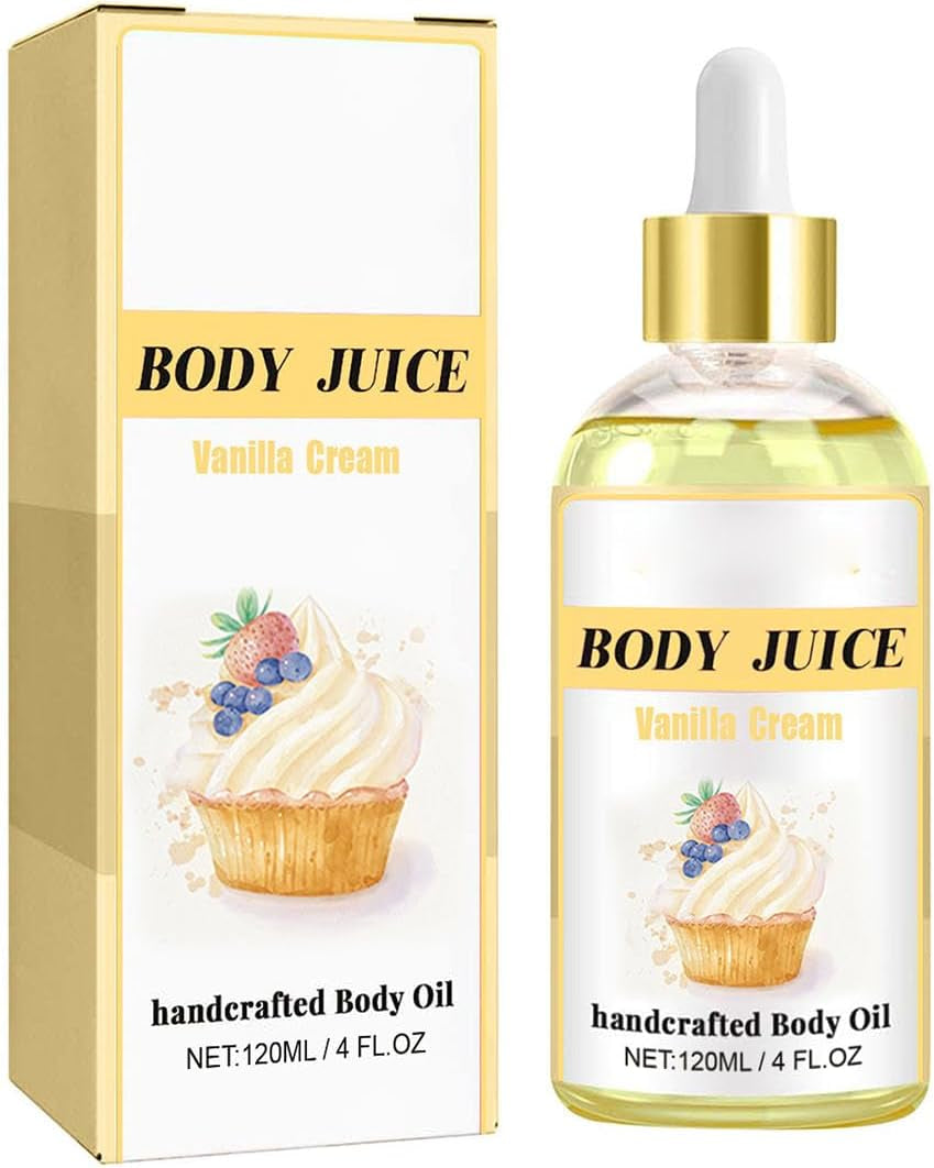 Body Juice Oil Peach Perfect - Body Juice Oil Vanilla,Body Juice Oil Strawberry,Body Juice Oil Mango,Body Juice Cinnamon Bun Body Oil,Wild plus Beauty Body Juice Oil,Hand Crafted Body Oil. (Vanilla)