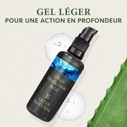 Serum Acide Hyaluronique Visage - Serum Visage Hydratant À L'Acide Hyaluronique Oligo Nouvelle Generation - Acide Hyaluronique Serum Visage - Serum anti Ride Soin Visage Skincare Par Satin Naturel