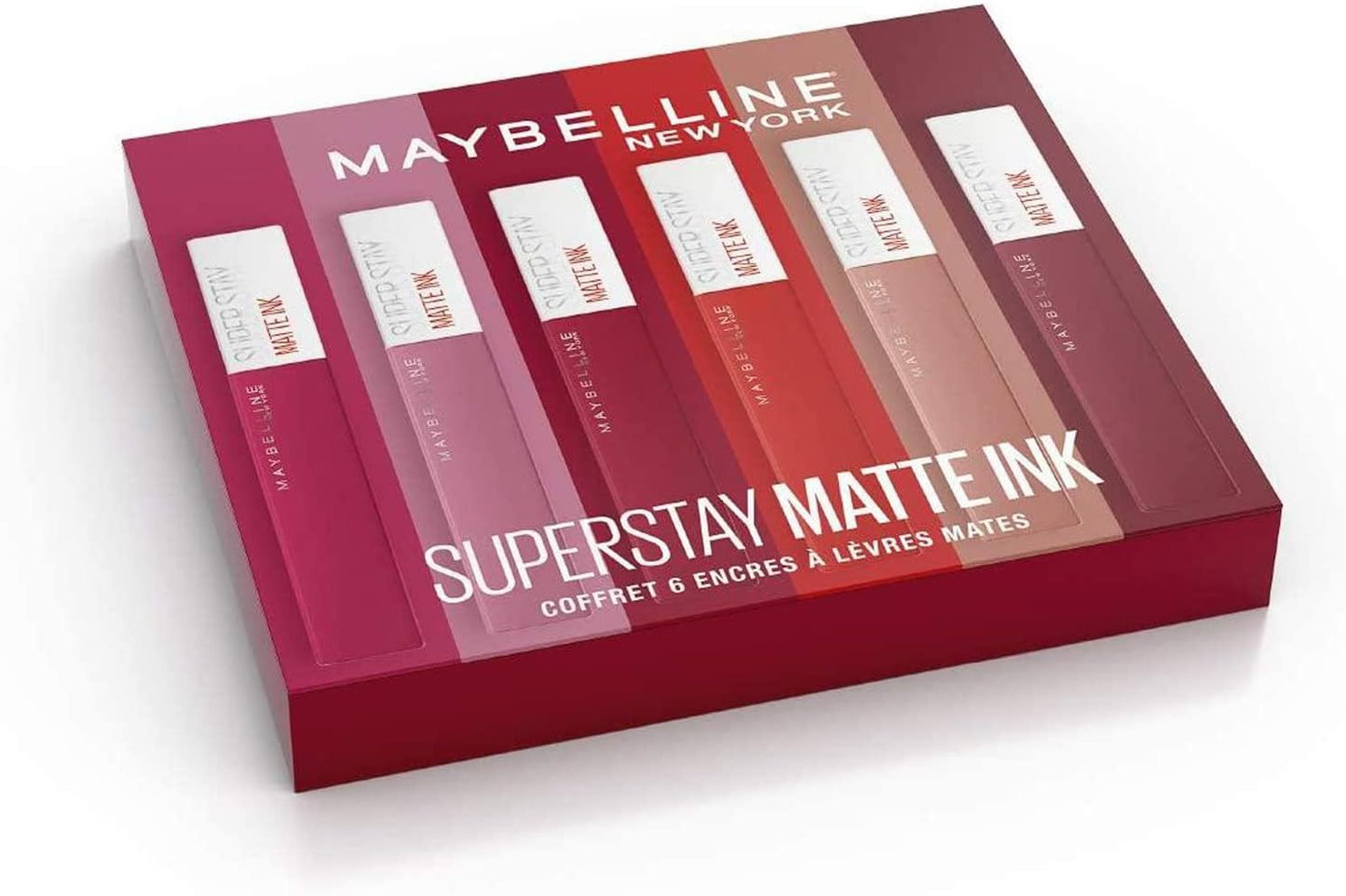 - Coffret Exclusif De 6 Rouges À Lèvres Liquides Longue Tenue - Superstay Matte Ink - Teintes: Lover (15)/Seductress (65)/Artist (120)/Dancer (118)/Pioneer (20)/Voyager (50)