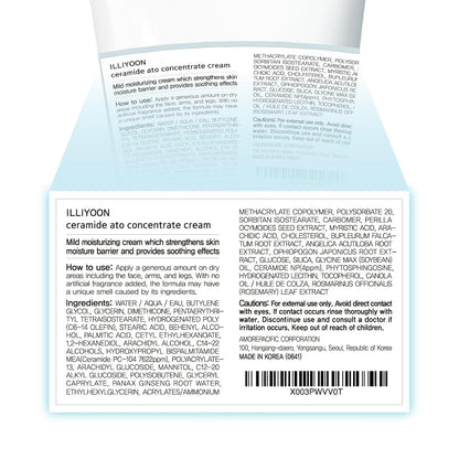 Ceramide Ato Concentrate Cream | Moisturizer for Dry & Sensitive Skin, 100Hr Lasting Hydration, for Face & Body, Gentle for Infants, Moisture Barrier Repair, Vegan Certified, 6.76 Fl.Oz.