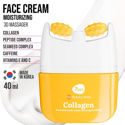 Crème Lifting Du Visage Au Collagène - Hydratant Coréen Pour Le Visage - Crème Raffermissante Anti-Âge Pour Le Visage Et Le Cou - Rouleau Raffermissant Pour La Peau, 40 Ml