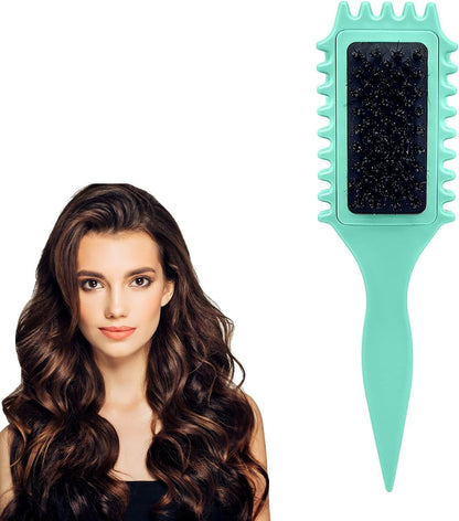 Peigne À Friser, 2024 Brosse À Cheveux Peigne Coiffant Pour Cheveux Bouclés - Brosse À Cheveux En Poils De Sanglier Pour Femme - Vert Clair