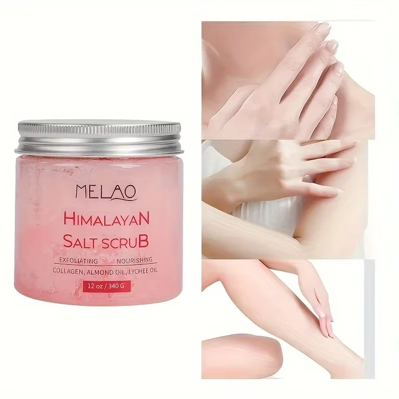 Himalayan Salt Scrub Face Foot & Body Exfoliator Infused with Collagen and Stem Cell Exfoliating Salt Body Scrub