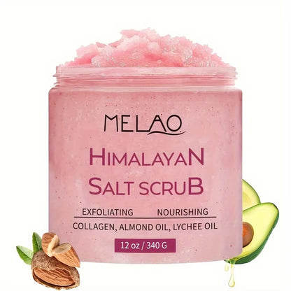 Himalayan Salt Scrub Face Foot & Body Exfoliator Infused with Collagen and Stem Cell Exfoliating Salt Body Scrub