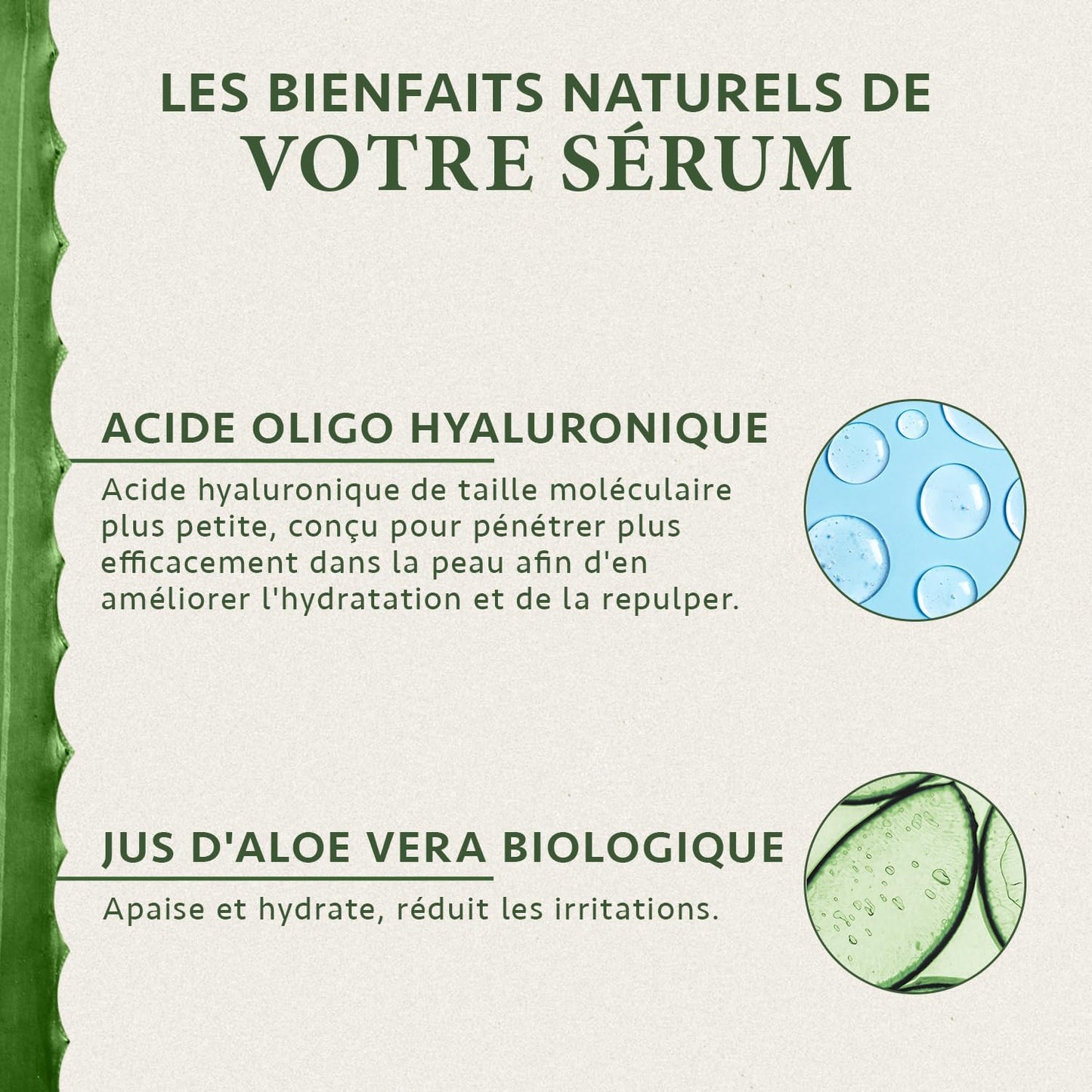 Serum Acide Hyaluronique Visage - Serum Visage Hydratant À L'Acide Hyaluronique Oligo Nouvelle Generation - Acide Hyaluronique Serum Visage - Serum anti Ride Soin Visage Skincare Par Satin Naturel