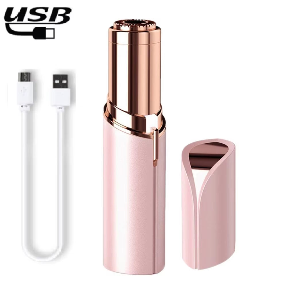 Portable Mini Lipstick Shape Electric Epilator USB Charging Painless Women Shaver Trimmer Body Face Bikini Underarm Hair Removal