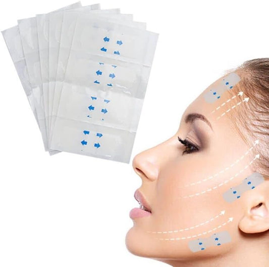 Locisne 200 PCS Visage De Levage Autocollant, Ruban Adhésif De Lifting Du Visage Mince Invisible Visage Mince Autocollants V-Forme Face Lift Bande Maquillage Face Lift Outils Pour Le Visage