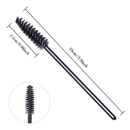 100 Pcs Disposable Eyelash Mascara Brushes for Eye Lashes Extension Eyebrow and Makeup (Black)