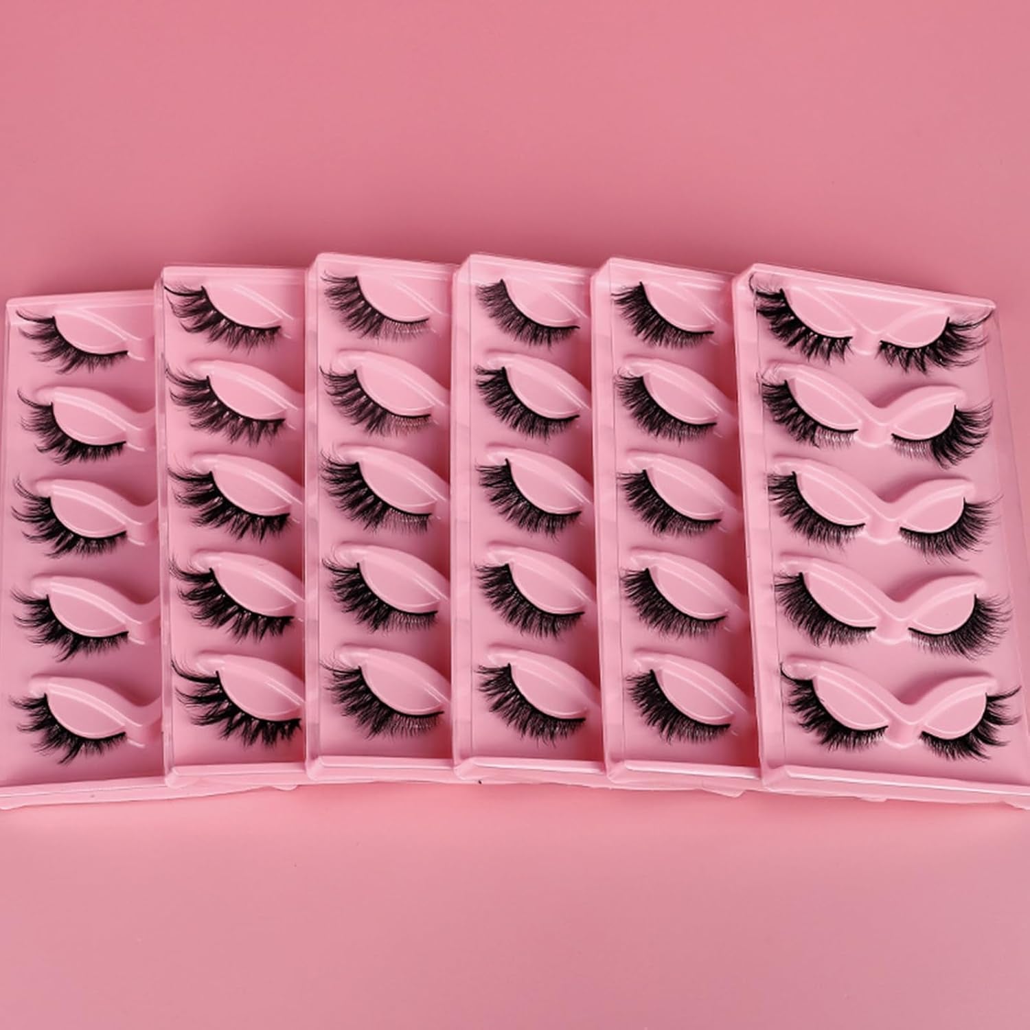 5 Pair Fake Lashes Eye Lashes Natural Look False Eyelashes Corner Lashes Handmade Lashes Reusable Mink Lashes 3D Mink Lashes