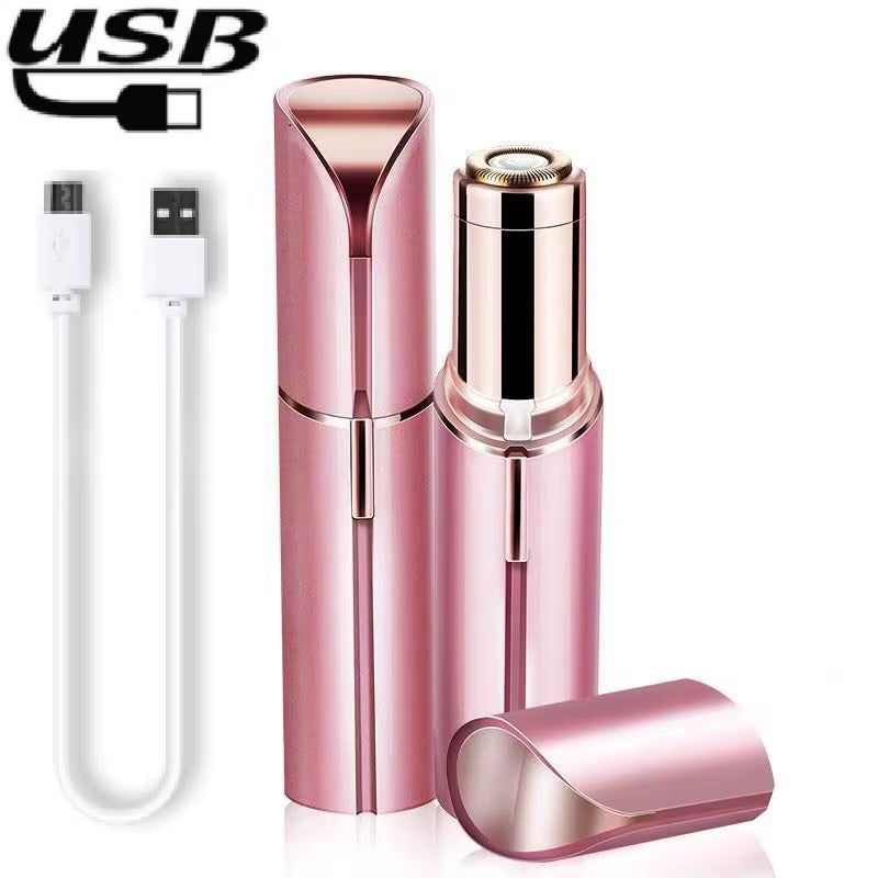 Portable Mini Lipstick Shape Electric Epilator USB Charging Painless Women Shaver Trimmer Body Face Bikini Underarm Hair Removal