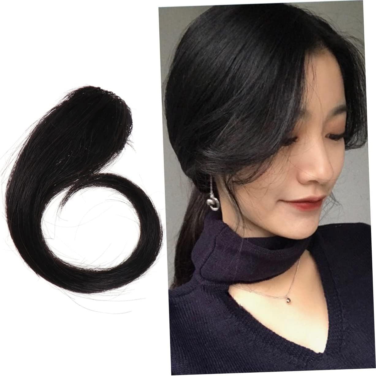 À Cheveux Pour Femme Avec Fausse Frange Pour Femme Longueur 25 Cm