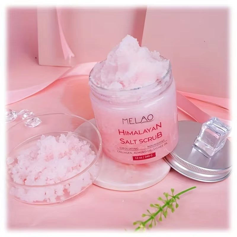 Himalayan Salt Scrub Face Foot & Body Exfoliator Infused with Collagen and Stem Cell Exfoliating Salt Body Scrub