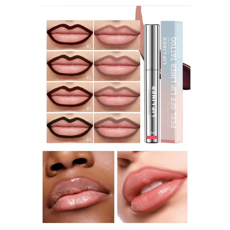 Peel off Lip Liner Pigmented Lip Liner Stain Matte Finish Peel off Lip Stain Lip Tinted Brown Contour Tear-Off Lips Stain