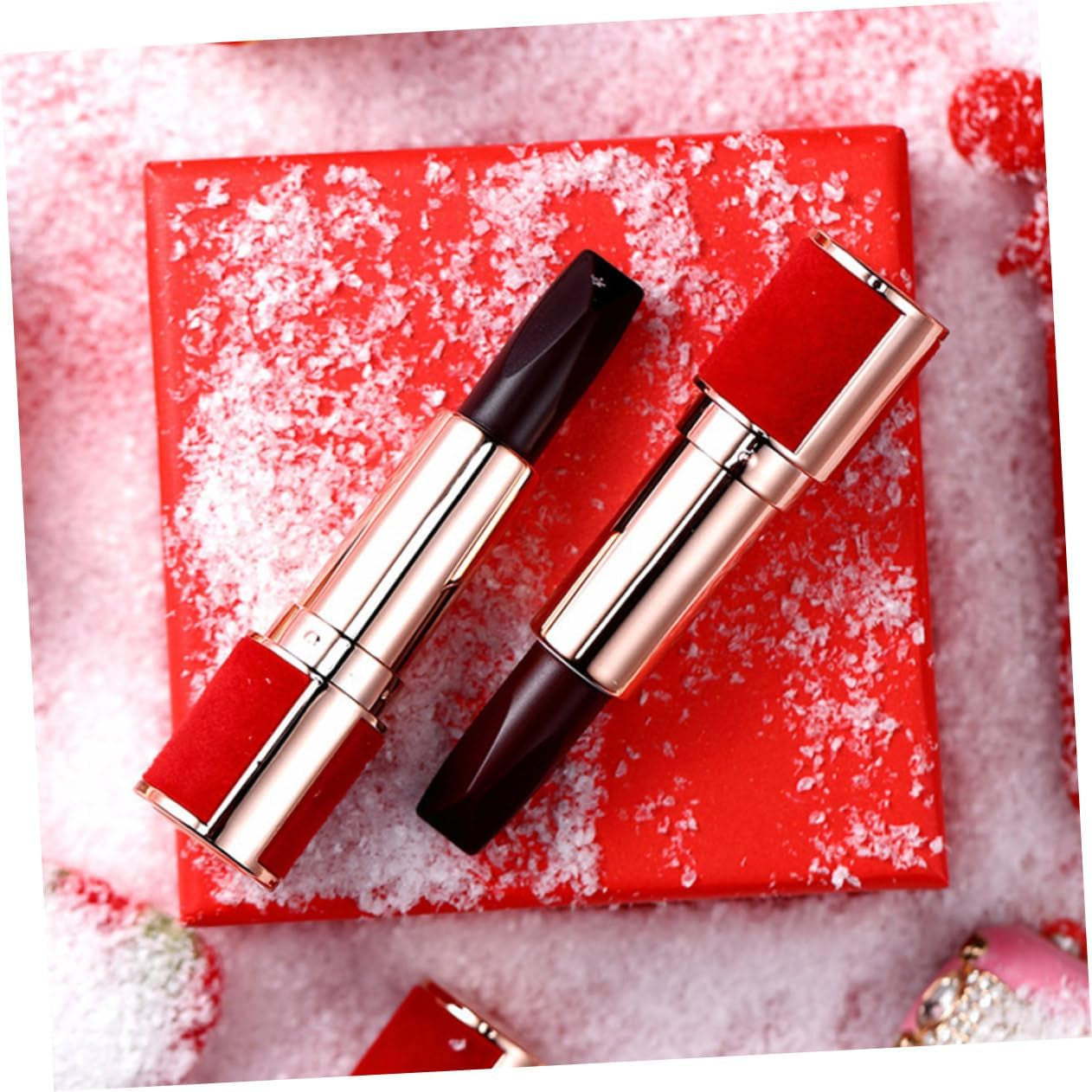 Healvian 1 Pc Rouge À Lèvres Trois Couleurs Rouge À Lèvres Longue Tenue Rouge À Lèvres Brillant Rouge À Lèvres Pour Femme Brillant À Lèvres Pailleté Rouge À Lèvres Hydratant