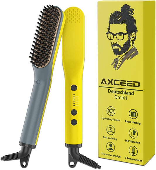 Lisseur De Barbe Et Cheveux Homme, 2 En 1, Brosse Lissante Multifonctionnel, Rapide, Peigne Chauffant