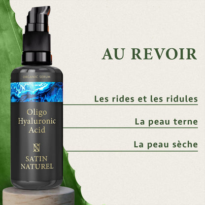 Serum Acide Hyaluronique Visage - Serum Visage Hydratant À L'Acide Hyaluronique Oligo Nouvelle Generation - Acide Hyaluronique Serum Visage - Serum anti Ride Soin Visage Skincare Par Satin Naturel