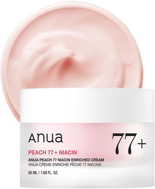 ANUA Crème À La Niacinamide À La Pêche, Hydratant Pour Le Visage Pour Peau Sèche Avec Vitamine B12, Collagène, Céramide, Panthénol, Soins Coréens Pour La Peau De Verre (50 Ml, 1,69 Fl.Oz.)