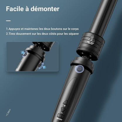 Fer À Boucler Boucleur Céramique Fer À Friser 5 En 1 Avec LCD Écran Multifonction Interchangeable Boucleur a Cheveux Avec Gant ET-W301