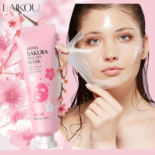 LAIKOU 24K Gold Sakura Peeling Face Mask anti Wrinkle Whitening Blackhead Removal Facial Tear off Mask Skin Care Products