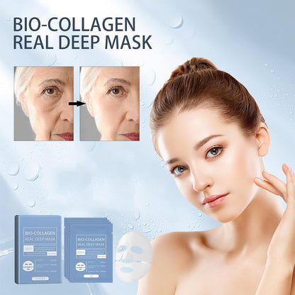 Pemarlis 4 Pièce Bio-Collagen Real Deep Mask, Collagène Mask Overnight, Soin Du Visage Collagène Film Hydratant Anti-Âge Masque Visage, Korean Bio-Collagen Real Deep Mask