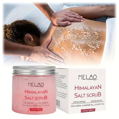 Himalayan Salt Scrub Face Foot & Body Exfoliator Infused with Collagen and Stem Cell Exfoliating Salt Body Scrub