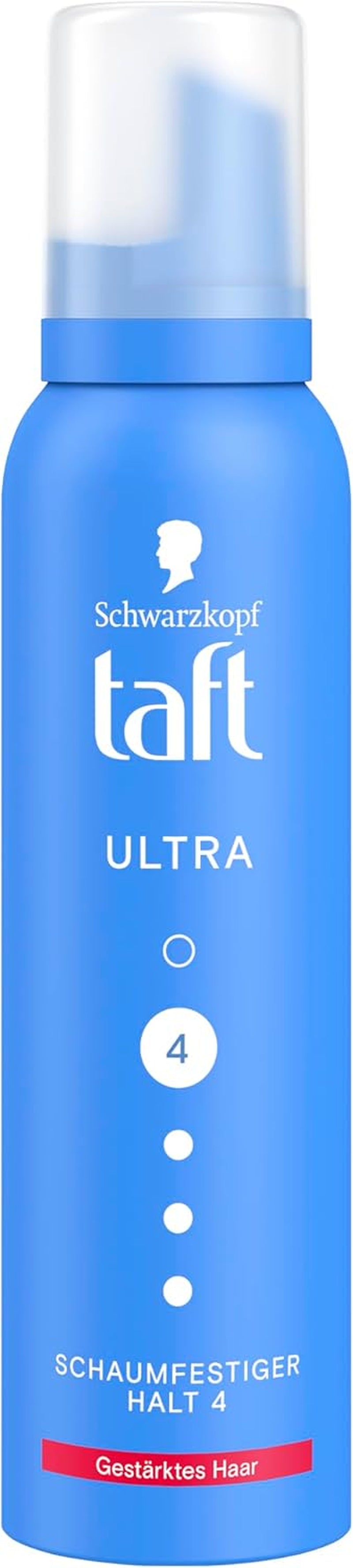 Schwarzkopf Taft Mousse Coiffante Ultra (150 Ml), Tenue Niveau 4, Pour Tous Les Types De Cheveux, Renforce Les Cheveux, Formule Végétalienne*